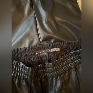 Alice + Olivia Classics Black faux leather pants.